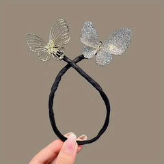 Rhinestone Fishtail Shape Hair Rope Bun Maker Ponytail Holder Hair Styler