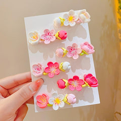 2pcs Pink Flower Hair Clip Acrylic Barrette Hair Accessories Women