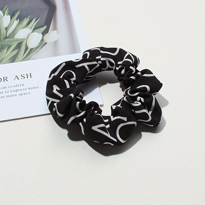 10pcs Plaid Large Scrunchie Hair Ring Female Head Rope Ponytail Holder
