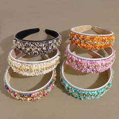 Wide Edge Rhinestone Hair Hoop Baroque Style