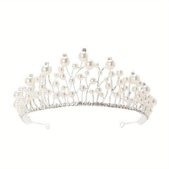 Faux Pearl Rhinestone Tiaras And Crowns Headband Crown Rhinestone Wedding Bridal