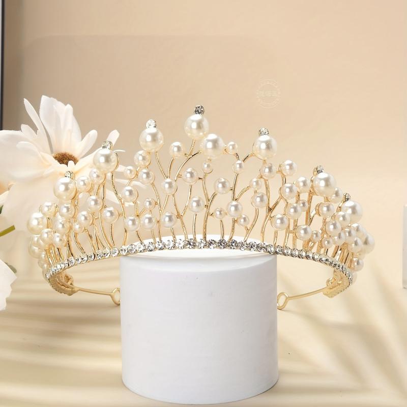 Faux Pearl Rhinestone Tiaras And Crowns Headband Crown Rhinestone Wedding Bridal
