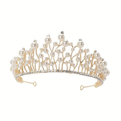 Faux Pearl Rhinestone Tiaras And Crowns Headband Crown Rhinestone Wedding Bridal
