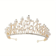 Faux Pearl Rhinestone Tiaras And Crowns Headband Crown Rhinestone Wedding Bridal