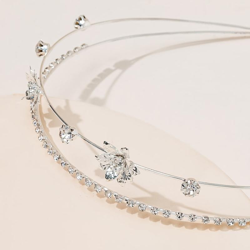 Crystal Bridal Tiaras Crown Zircon Bridal Crown for Weddings Silver
