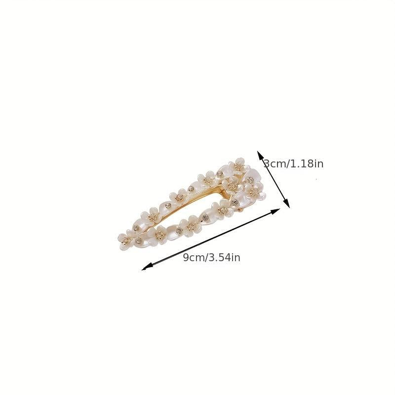 Faux Pearl Flower Hair Clip for Women