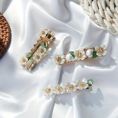 Faux Pearl Flower Hair Clip for Women