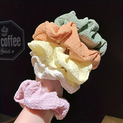Fabric Girl Hair Tie Sweet Head Rope Large Scrunchie Hair Ring Solid
