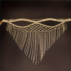 Rhinestone Mask Party Tassel Face Jewelry for Wedding Stage Performance