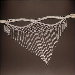 Rhinestone Mask Party Tassel Face Jewelry for Wedding Stage Performance