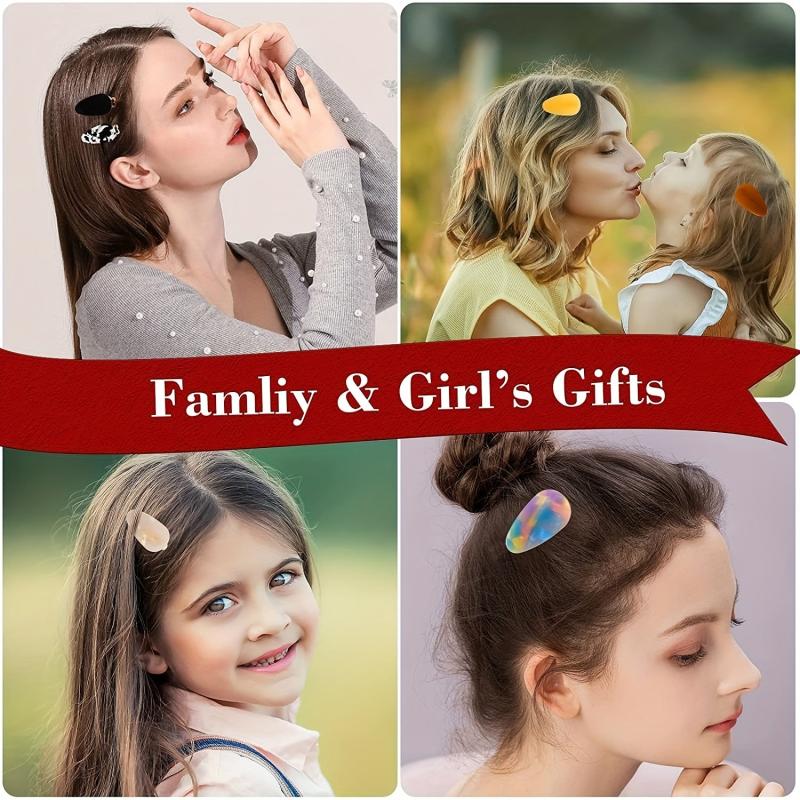 12PCS Acrylic Resin Hair Clips No Crease Hair Accessories