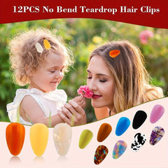 12PCS Acrylic Resin Hair Clips No Crease Hair Accessories