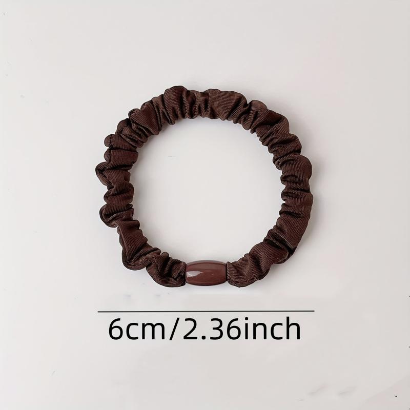 9pcs Solid Skinny Scrunchies Hair Tie For Women Girls