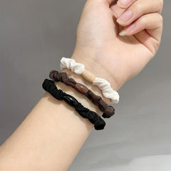 9pcs Solid Skinny Scrunchies Hair Tie For Women Girls