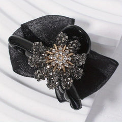 Crystal Daisy Hair Claw Rhinestone Ponytail Holder