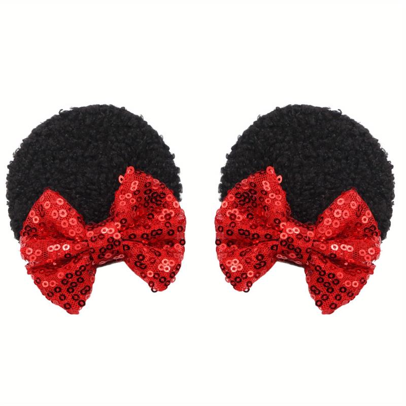 Sequin Mouse Ears Hair Clips Glitter Bows Baby Girls Hair Accessories