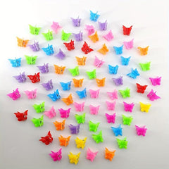 80pcs Small Hair Claw Angle Butterfly Plastic Hair Clip for Girls