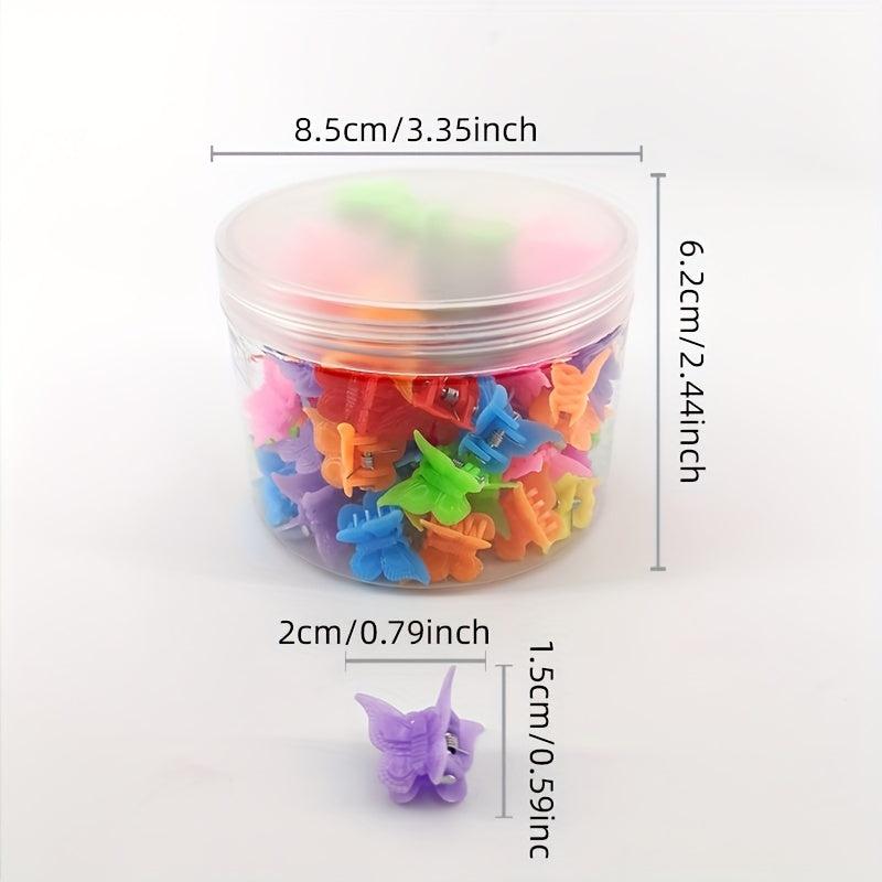 80pcs Small Hair Claw Angle Butterfly Plastic Hair Clip for Girls