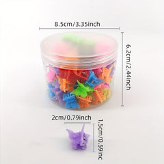 80pcs Small Hair Claw Angle Butterfly Plastic Hair Clip for Girls