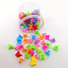 80pcs Small Hair Claw Angle Butterfly Plastic Hair Clip for Girls