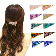 Graphic Triangle Hair Clip Acetate Duckbill Headwear Non Slip Hair Accessory
