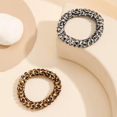 2pcs Leopard Print Hair Tie Rope Accessories