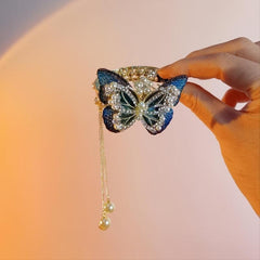 Rhinestone Pearl Tassel Claw Clip Strong Hold Grip Hair Jaw Clip