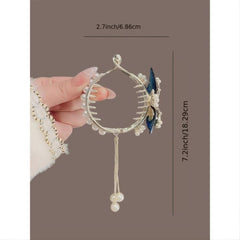 Rhinestone Pearl Tassel Claw Clip Strong Hold Grip Hair Jaw Clip