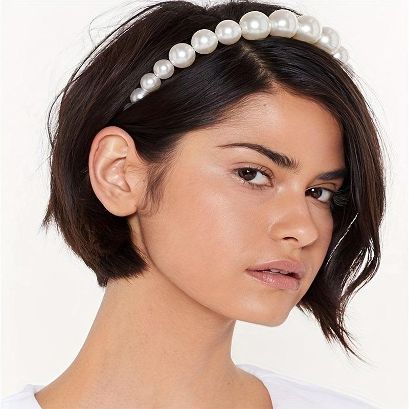 3pcs Faux Pearl Headband Hair Accessories for Wedding Party