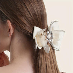 Rhinestone Bowknot Hair Clips Sweet Hair Accessories For Women Girls
