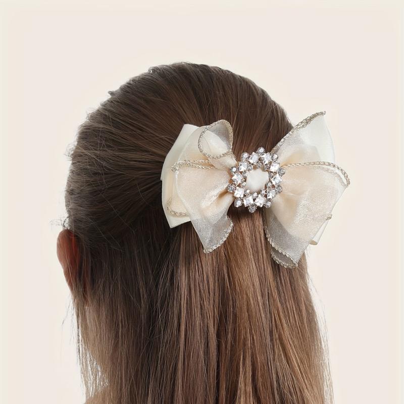 Rhinestone Bowknot Hair Clips Sweet Hair Accessories For Women Girls