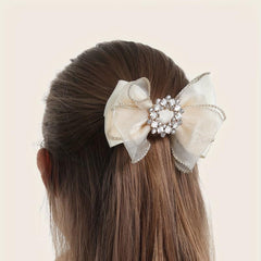 Rhinestone Bowknot Hair Clips Sweet Hair Accessories For Women Girls