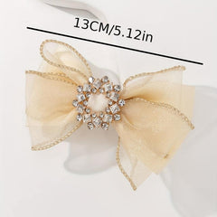 Rhinestone Bowknot Hair Clips Sweet Hair Accessories For Women Girls