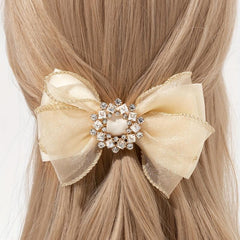 Rhinestone Bowknot Hair Clips Sweet Hair Accessories For Women Girls