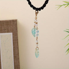 Chinese Hair Tie Leaf Beads Tassel Hair Ring Elastic Hair Accessories