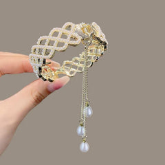 Faux Pearl Rhinestone Flower Hair Clips for Women