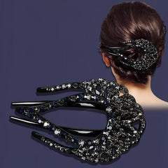 Colorful Rhinestone Flower Hair Claw Clip Retro Strong Grip Hair Jaw Clip