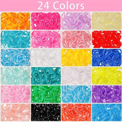24 Colors Hair Styling Tools Set Elastic Ponytail Holder Hair Accessories