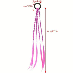 Y2K Wig Braided Hair Tie Colorful Hair Rope Ponytail Holder