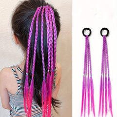 Y2K Wig Braided Hair Tie Colorful Hair Rope Ponytail Holder