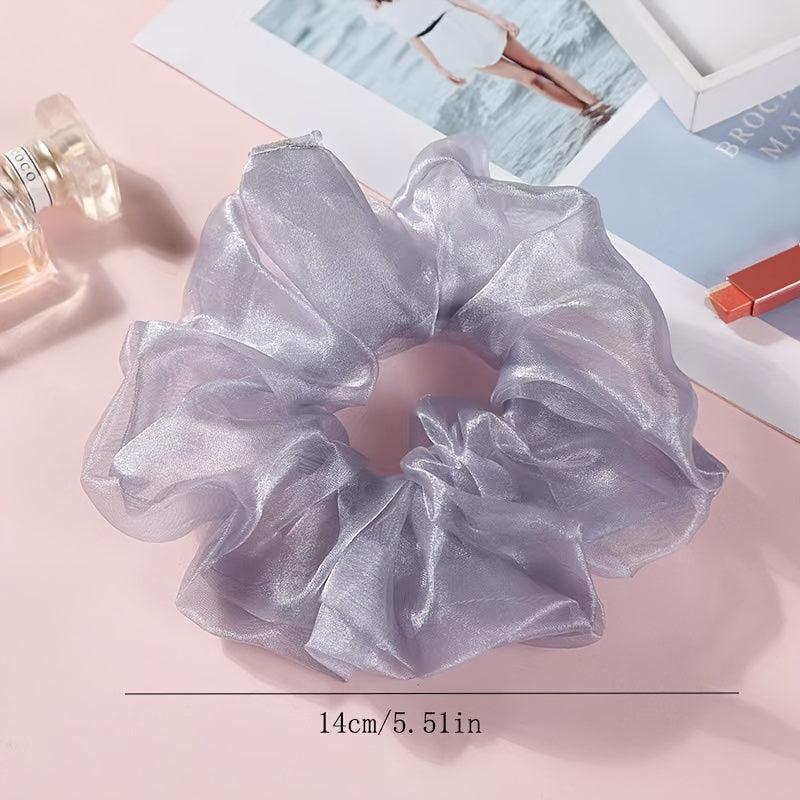 4pcs Glitter Organza Scrunchies Hair Rope Elastic Hair Accessories