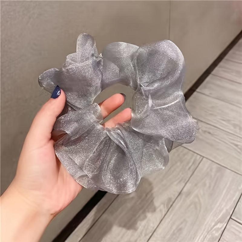 4pcs Glitter Organza Scrunchies Hair Rope Elastic Hair Accessories