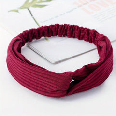 Knitted Cross Headband Face Wash Strap Headband Solid Elastic Hair Hoop