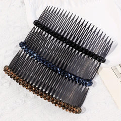 3pcs Crystal Rhinestone Hair Side Comb Set Braided Updo Hair Accessories
