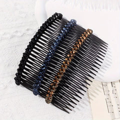 3pcs Crystal Rhinestone Hair Side Comb Set Braided Updo Hair Accessories