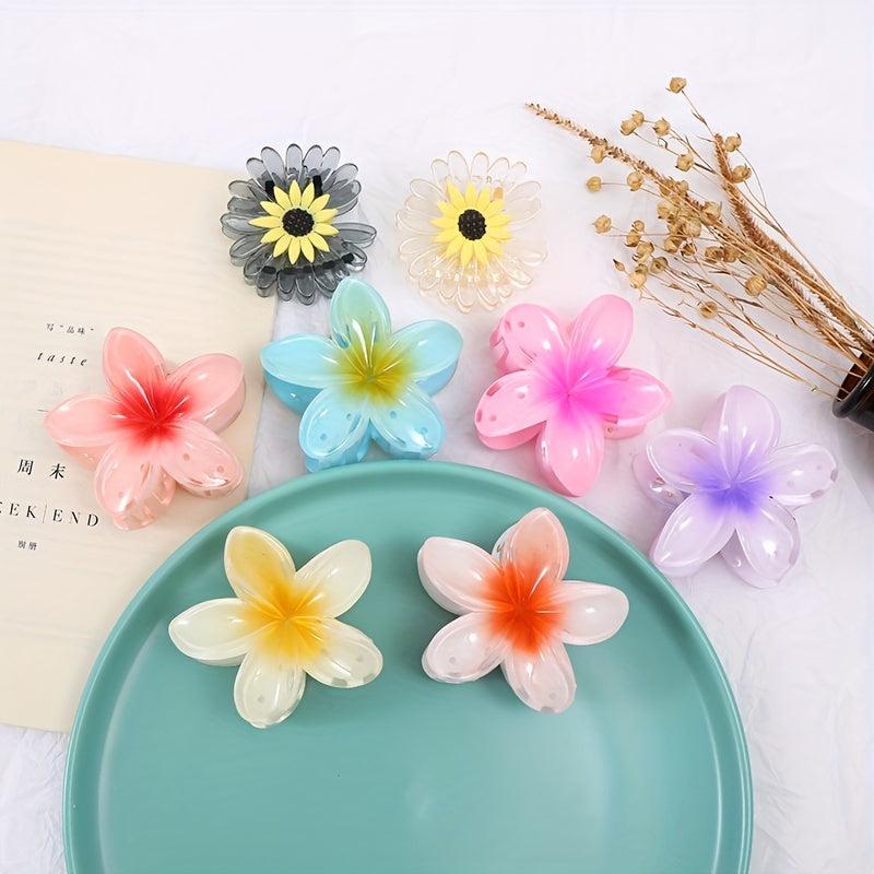 Frangipani-Shaped Hair Claw Nonslip Sweet Hair Claw for Women