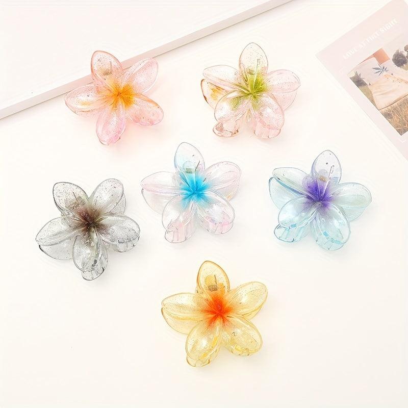 Frangipani-Shaped Hair Claw Nonslip Sweet Hair Claw for Women