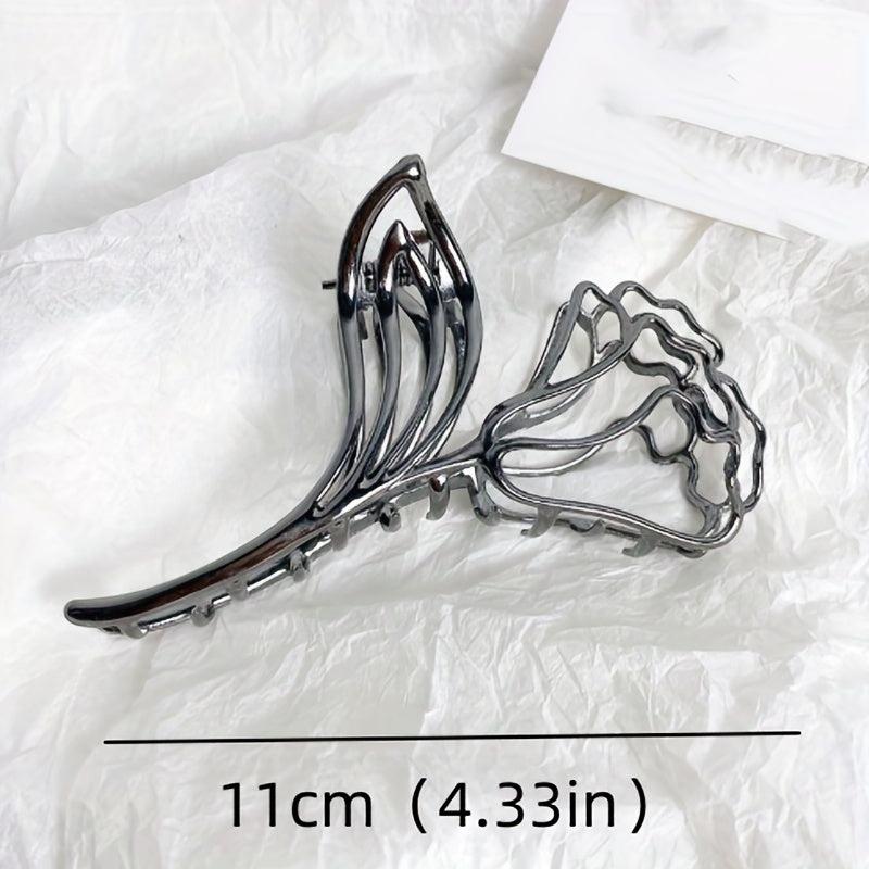 3pcs Flower Leaf Hair Claw Clip Hollow Ponytail Holder Hair Accessories
