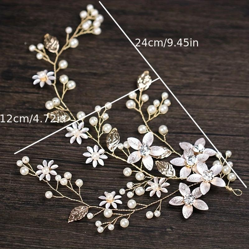 Faux Pearl Floral Head Piece Bridal Wedding Hair Accessories