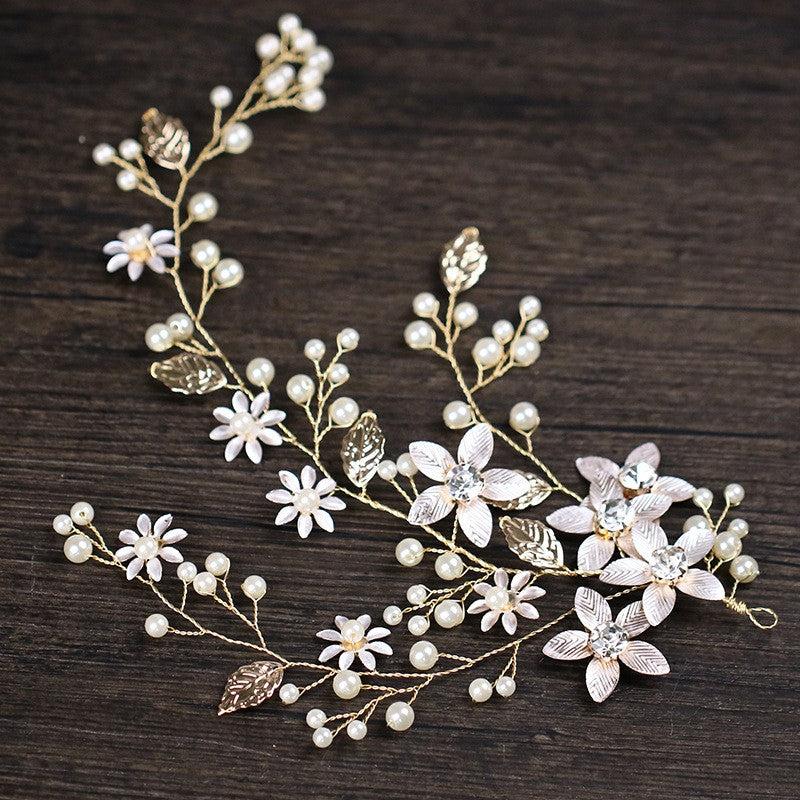 Faux Pearl Floral Head Piece Bridal Wedding Hair Accessories